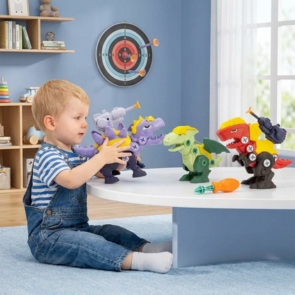 Dinosaur Screw Set with Suction Cup Cannon