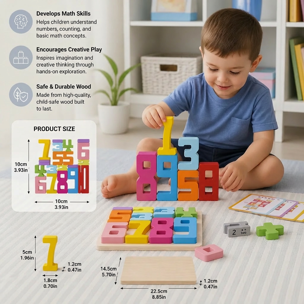 Educational Maths and Numbers Learning Blocks
