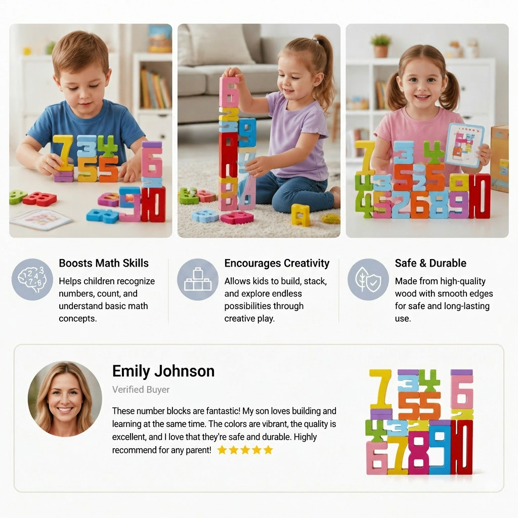 Educational Maths and Numbers Learning Blocks