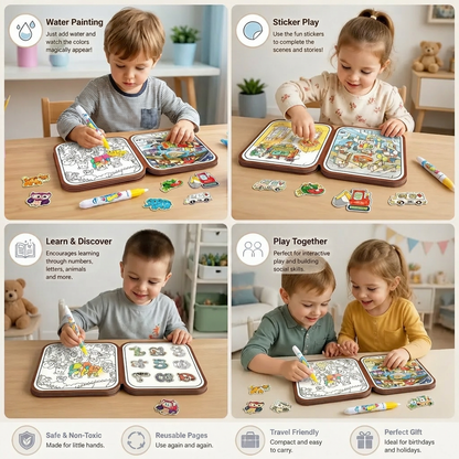 2-in-1 Magical Montessori Story Book for Drawing and Playing
