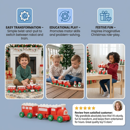 2-in-1 Transforming Christmas Train and Santa Robot