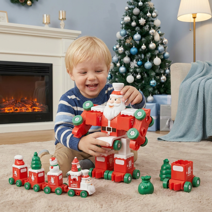 2-in-1 Transforming Christmas Train and Santa Robot