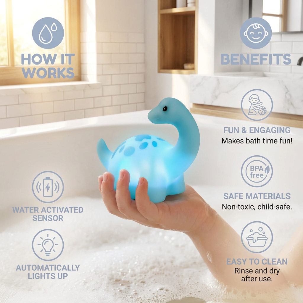 Light Up Dinosaur Bath Toy