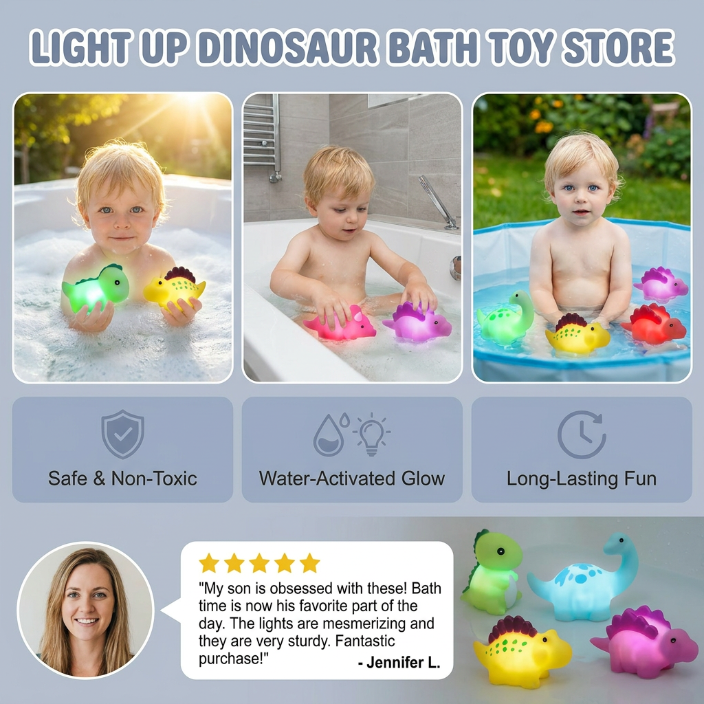 Light Up Dinosaur Bath Toy