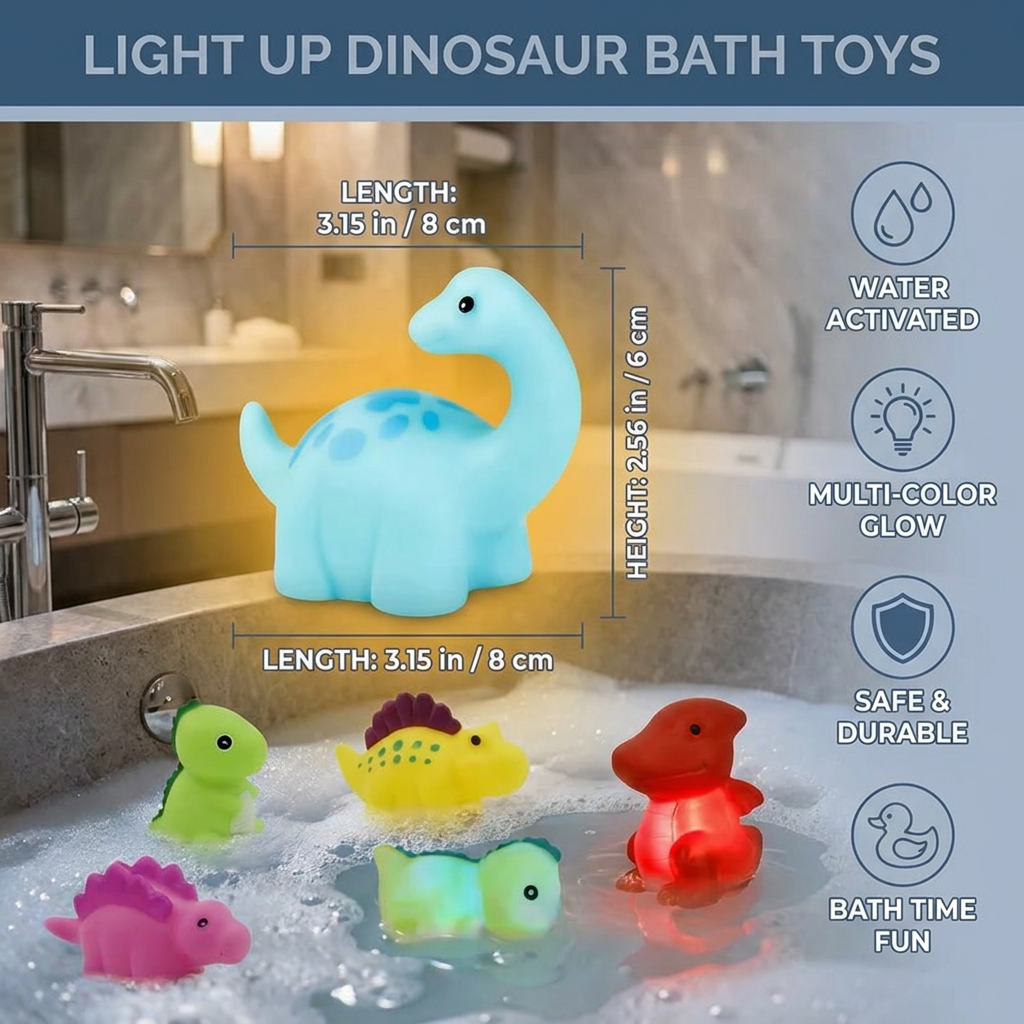 Light Up Dinosaur Bath Toy