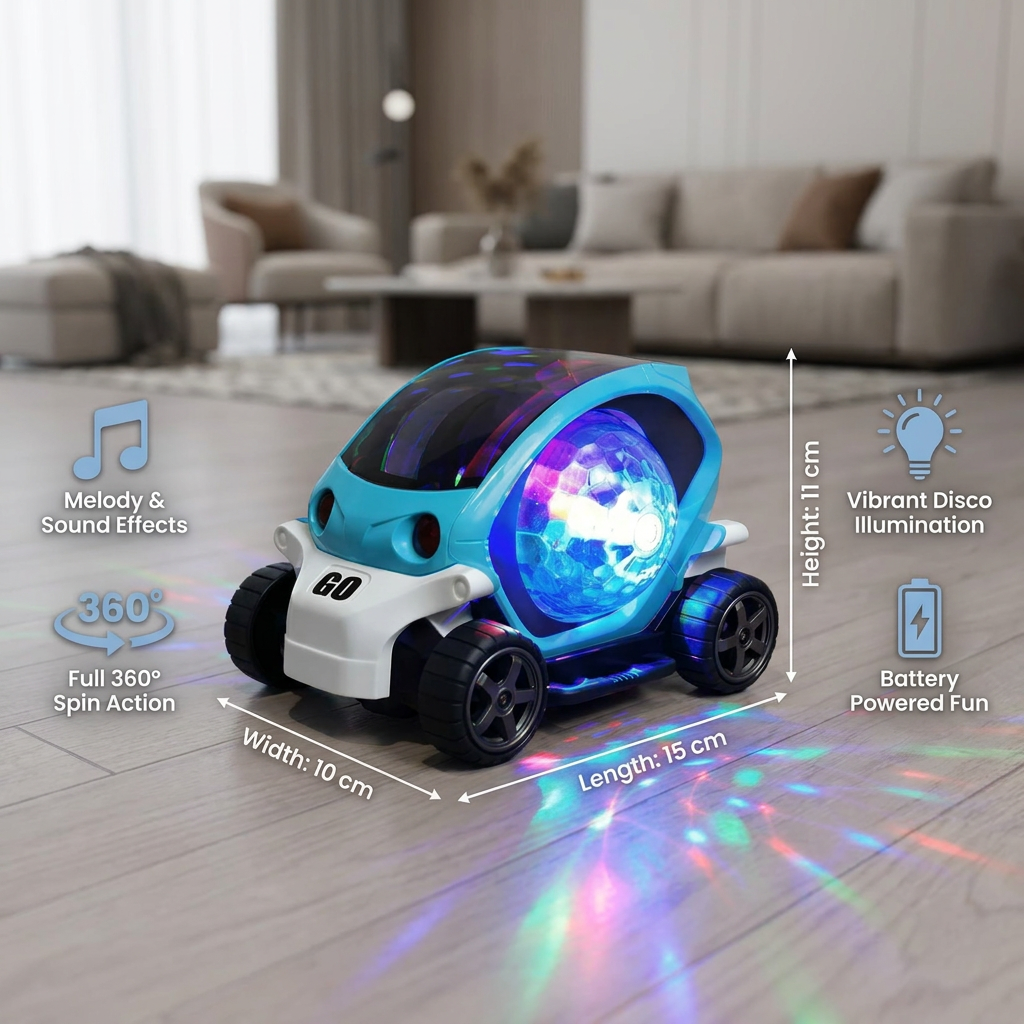 Light Up 360° Music Stunt Car