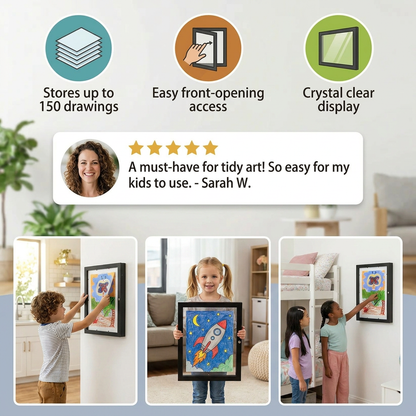 Flip photo frame a4 children's storage picture storage photo frame custom diy wooden Kids Art Frames