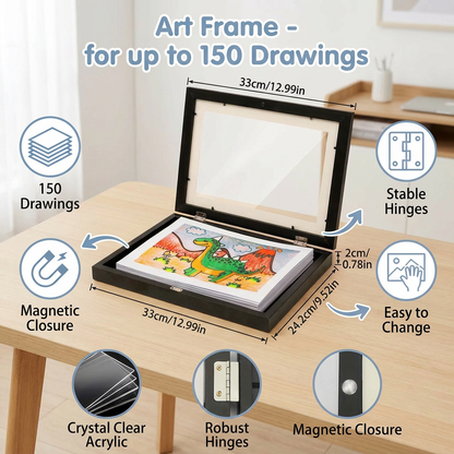 Flip photo frame a4 children's storage picture storage photo frame custom diy wooden Kids Art Frames