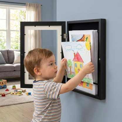 Flip photo frame a4 children's storage picture storage photo frame custom diy wooden Kids Art Frames