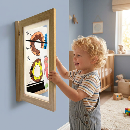 Flip photo frame a4 children's storage picture storage photo frame custom diy wooden Kids Art Frames