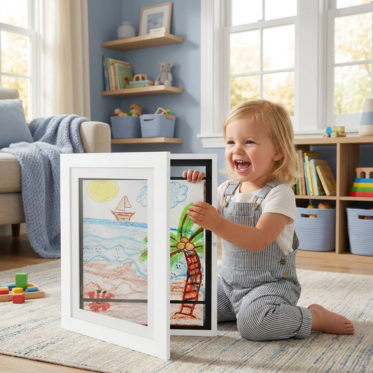 Flip photo frame a4 children's storage picture storage photo frame custom diy wooden Kids Art Frames
