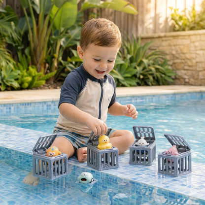 Ocean Dive Toy Set for Kids – Underwater Pool Toys with Storage Cage