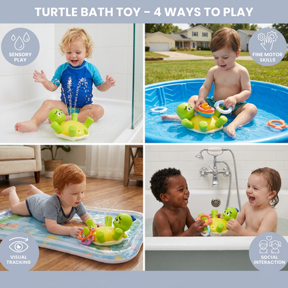 Turtle Bath Toy – Water Sprinkler with Fountain Effect for Babies & Toddlers