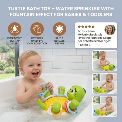 Turtle Bath Toy – Water Sprinkler with Fountain Effect for Babies & Toddlers