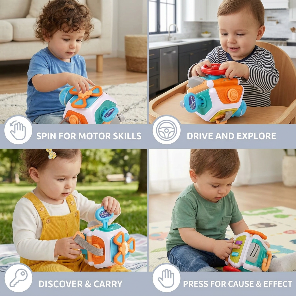 Montessori 22-in-1 Activity Cube for Toddlers – Motor Skills & Exploration Toy