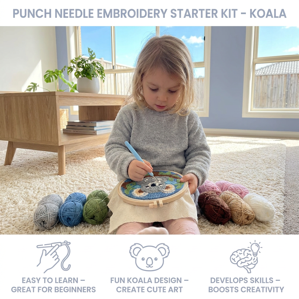Punch Needle Embroidery Starter Kit – Beginner DIY Set with Beautiful Patterns