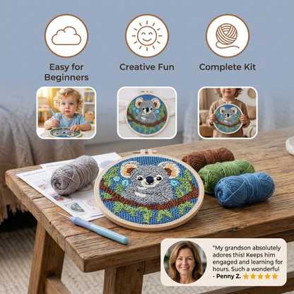 Punch Needle Embroidery Starter Kit – Beginner DIY Set with Beautiful Patterns