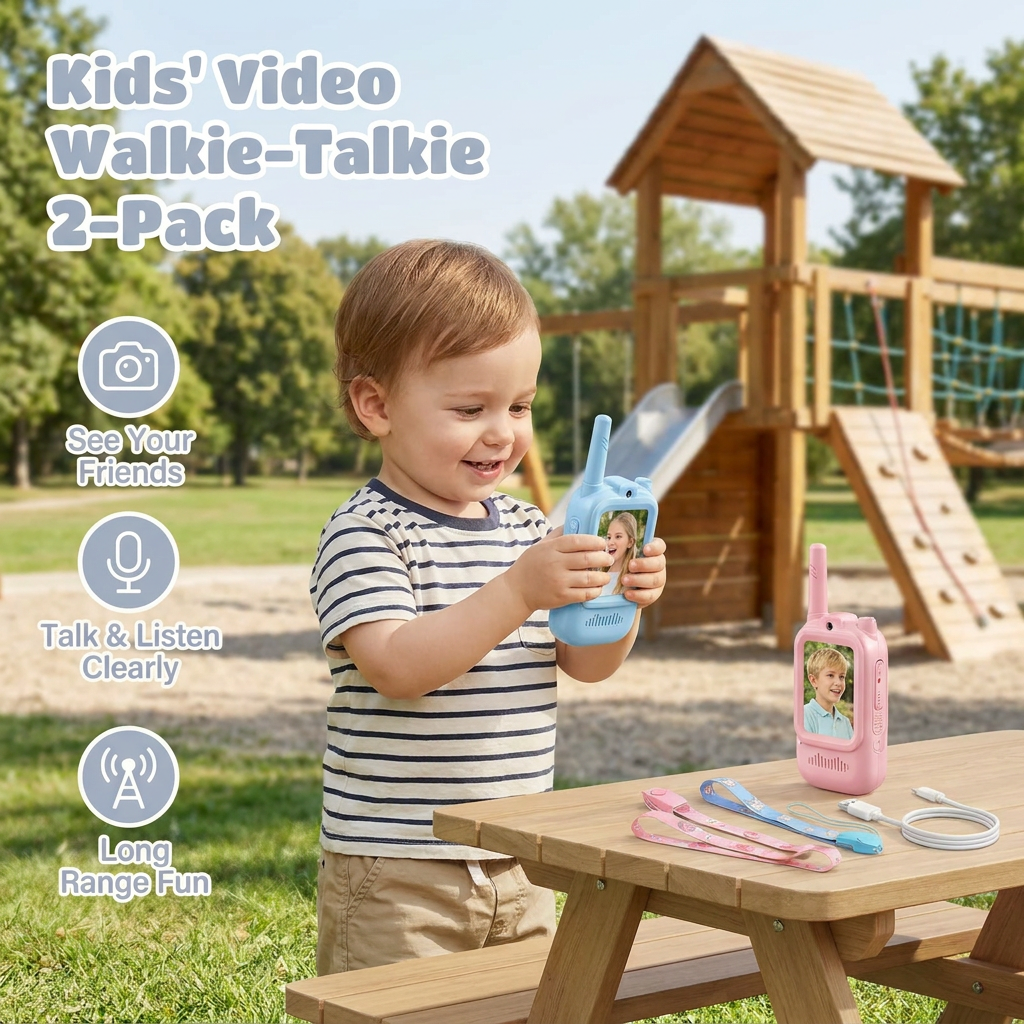 Kids' Video Walkie-Talkie 2-Pack – Radios with Camera & Screen