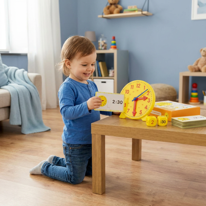 Learning Clock for Kids – Interactive Time Teaching Game with Cards & Dice