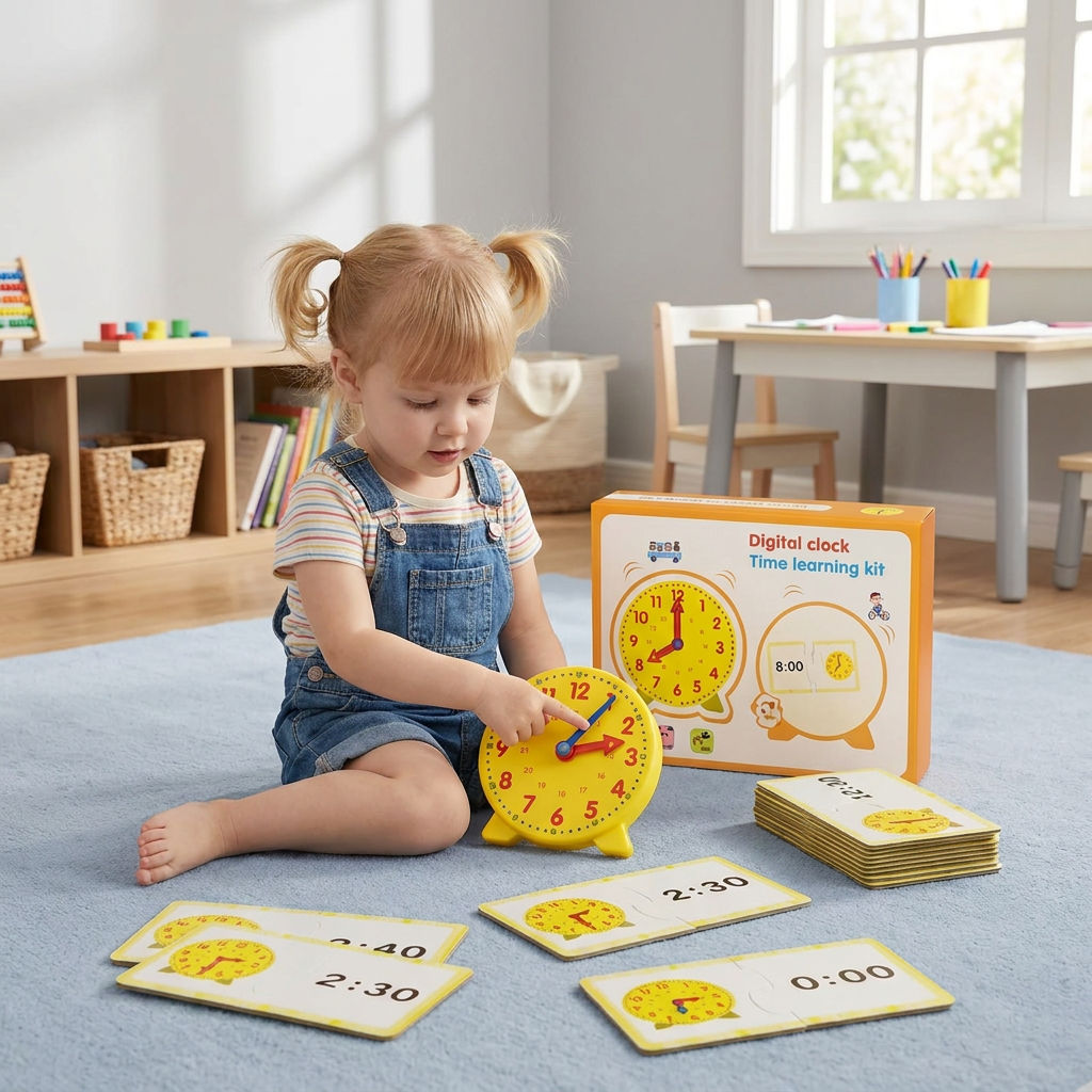 Learning Clock for Kids – Interactive Time Teaching Game with Cards & Dice
