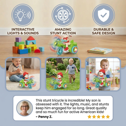 Kids Stunt Motorcycle Toy – Interactive Light & Action Toy
