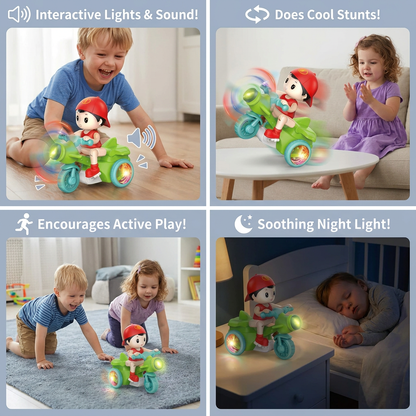 Kids Stunt Motorcycle Toy – Interactive Light & Action Toy