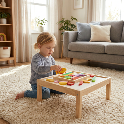 Wooden Learning Puzzle for Kids – Shape & Color Matching, Fine Motor Skills Toy