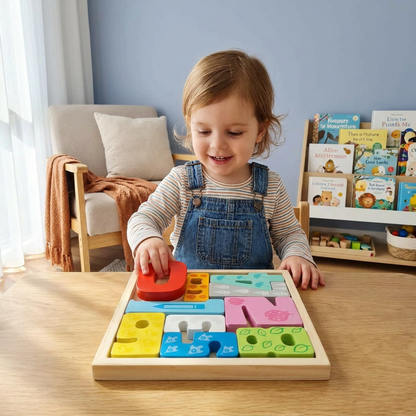 Wooden Learning Puzzle for Kids – Shape & Color Matching, Fine Motor Skills Toy