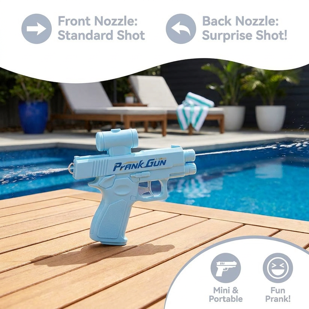 Double-Sided Prank Water Gun for Kids – Mini Water Fun Toy