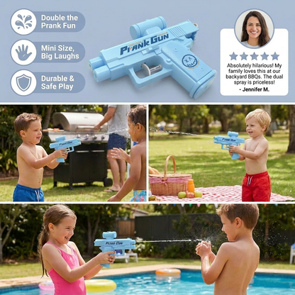 Double-Sided Prank Water Gun for Kids – Mini Water Fun Toy
