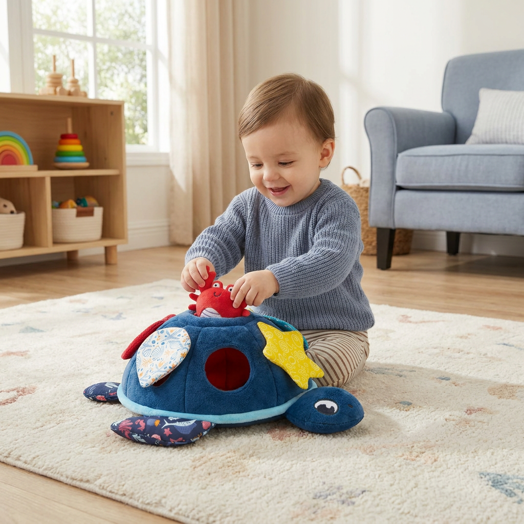 Montessori Turtle Activity Toy – Soft Sensory Play for Kids