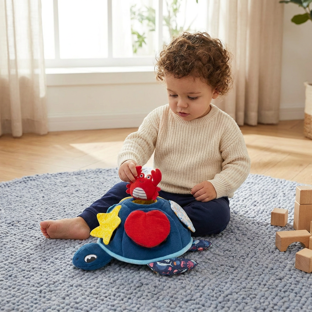 Montessori Turtle Activity Toy – Soft Sensory Play for Kids