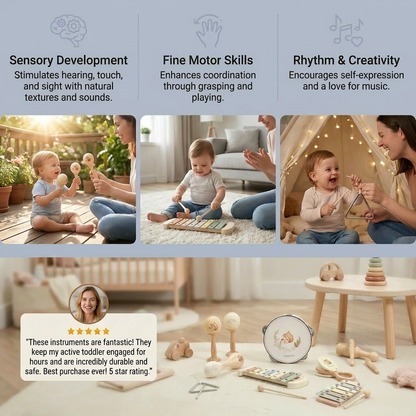 Montessori Wooden Musical Instruments Set for Babies – Sensory Learning Toy