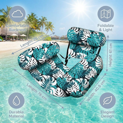 Inflatable Pool Hammock with Backrest – Foldable Water Lounge