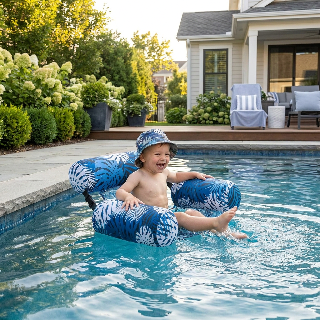 Inflatable Pool Hammock with Backrest – Foldable Water Lounge