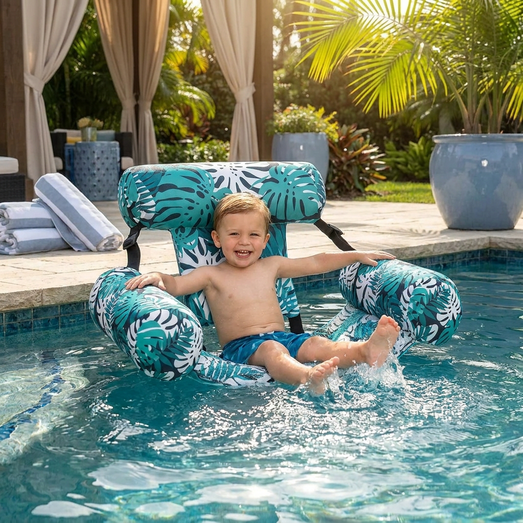 Inflatable Pool Hammock with Backrest – Foldable Water Lounge