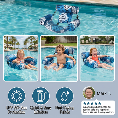 Inflatable Pool Hammock with Backrest – Foldable Water Lounge