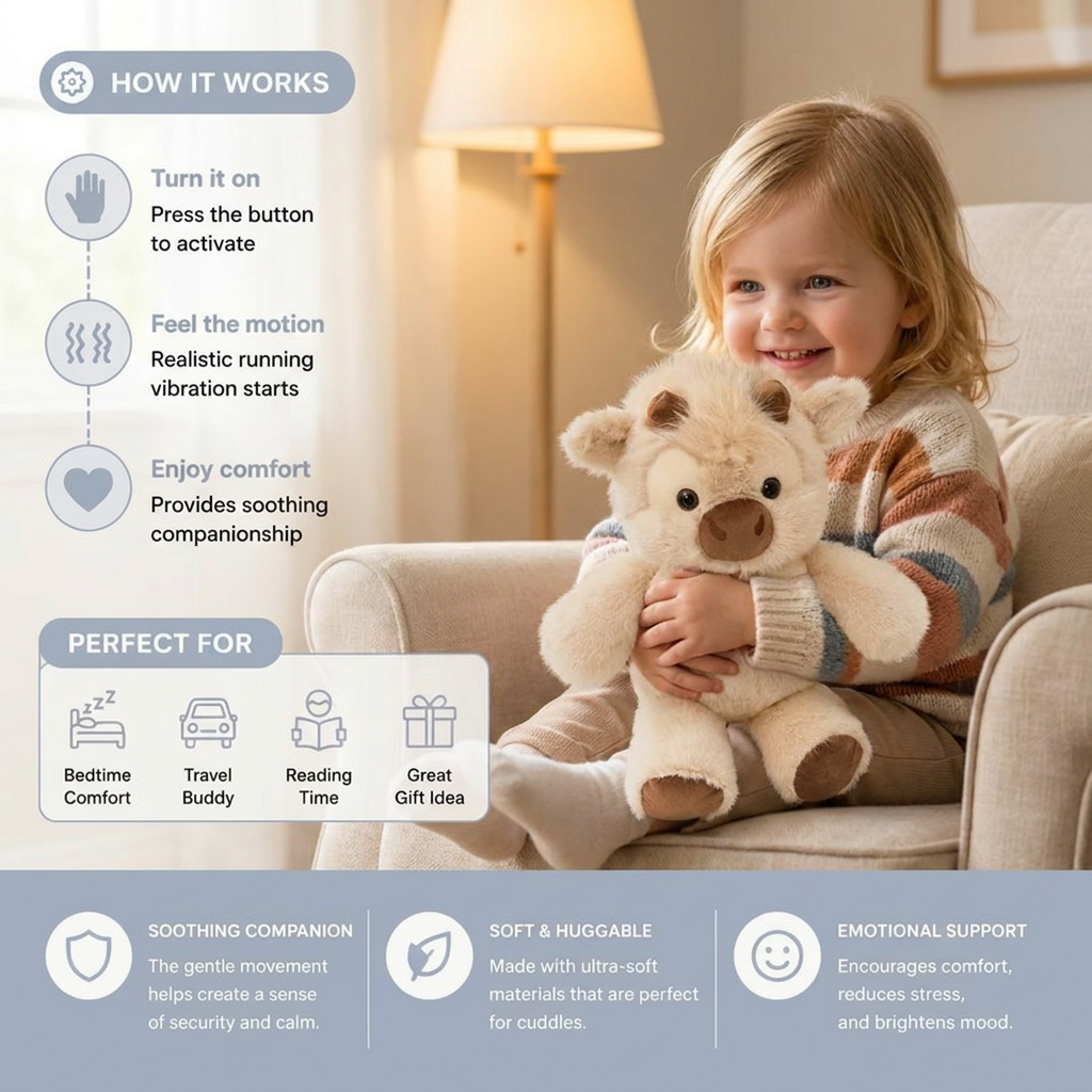 Running Calf Plush Toy – Soft Cartoon Stuffed Animal & Soothing Companion for Kids