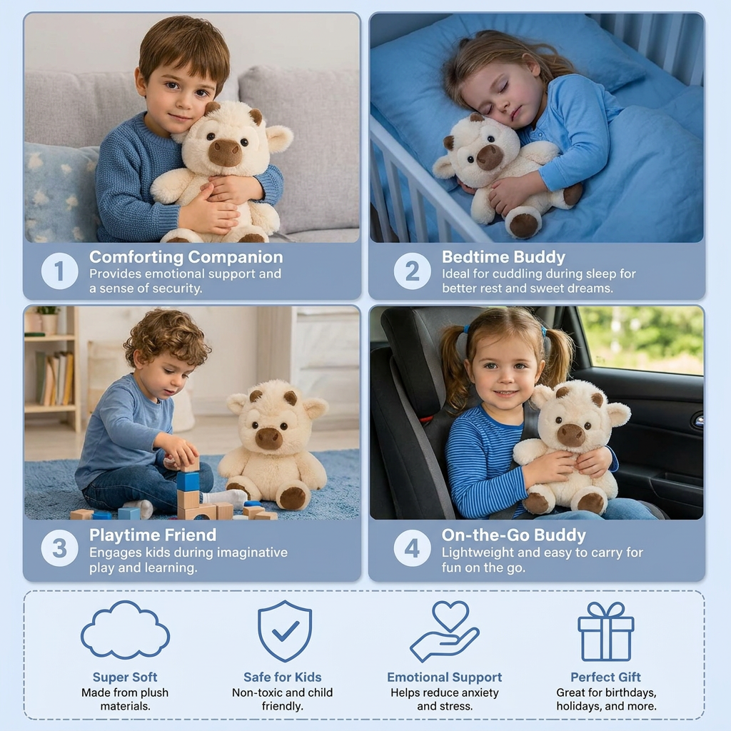 Running Calf Plush Toy – Soft Cartoon Stuffed Animal & Soothing Companion for Kids