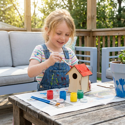 Colorful DIY Wooden Birdhouse Kit for Kids – Paint & Craft Set