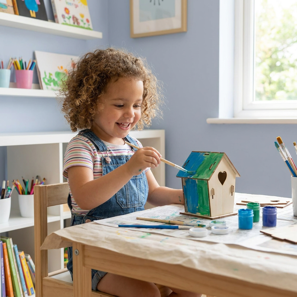 Colorful DIY Wooden Birdhouse Kit for Kids – Paint & Craft Set