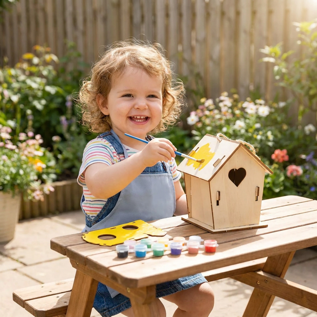 Colorful DIY Wooden Birdhouse Kit for Kids – Paint & Craft Set