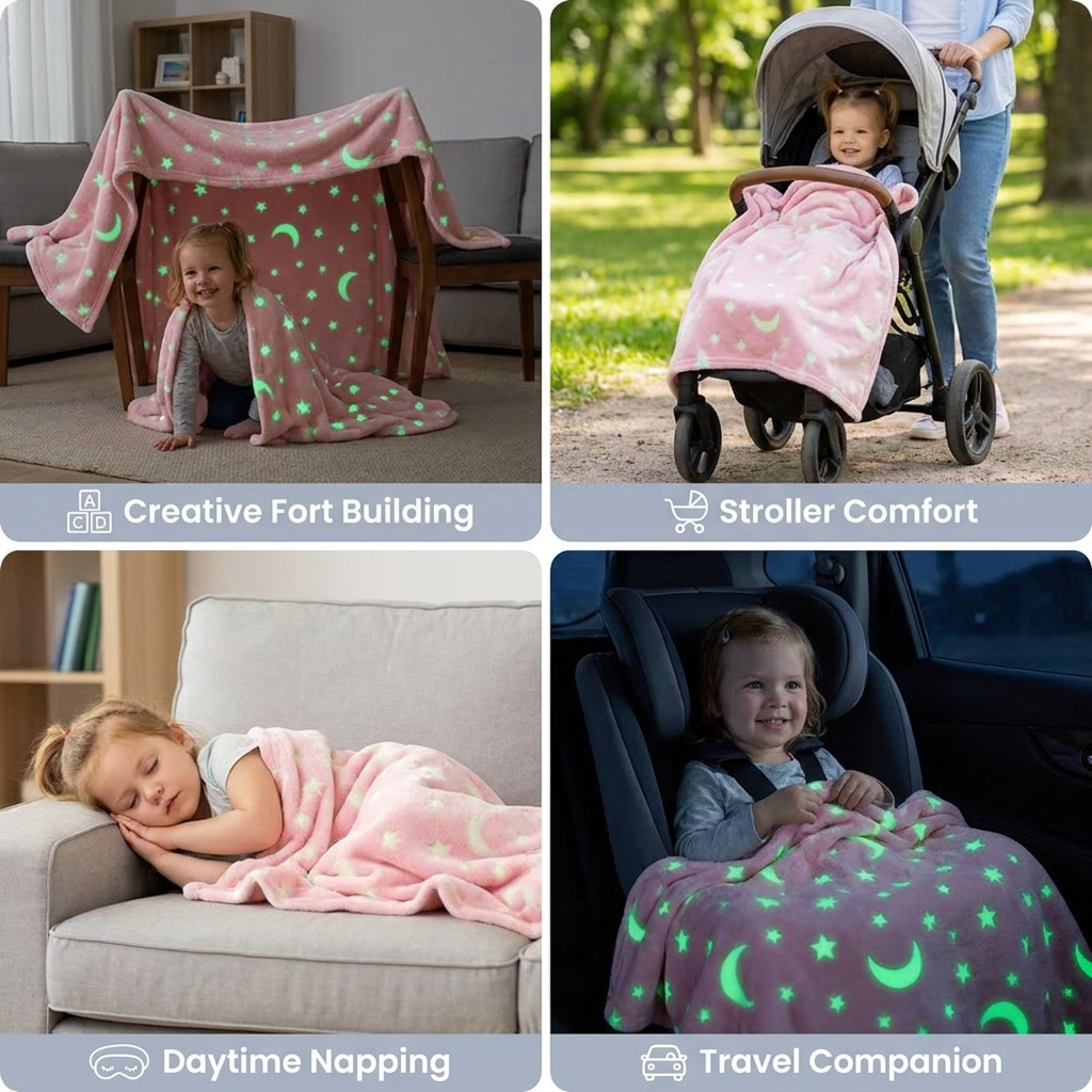 Shimmering Star Blanket – Glow-in-the-Dark Cozy Blanket