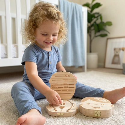 Wooden Baby Tooth Box – Kids Milk Teeth Storage & Keepsake Organizer