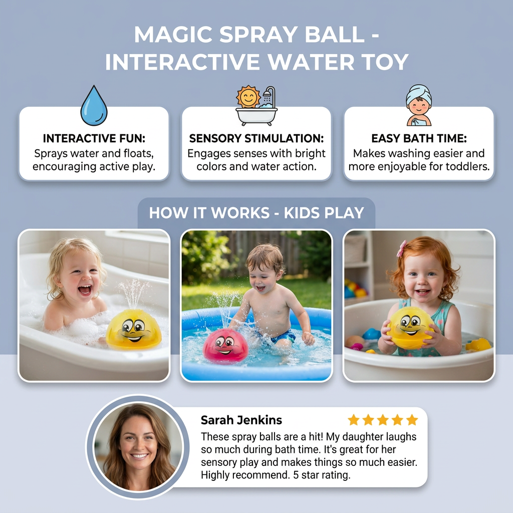 Magic Spray Ball – Interactive Water Toy for Fun Bath Time & Entertainment