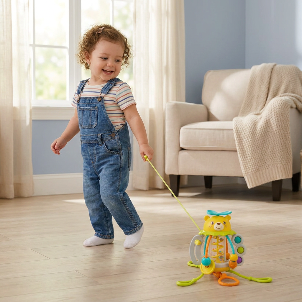 Pull-Along Baby Rattle – Cute Educational Toy for Early Development