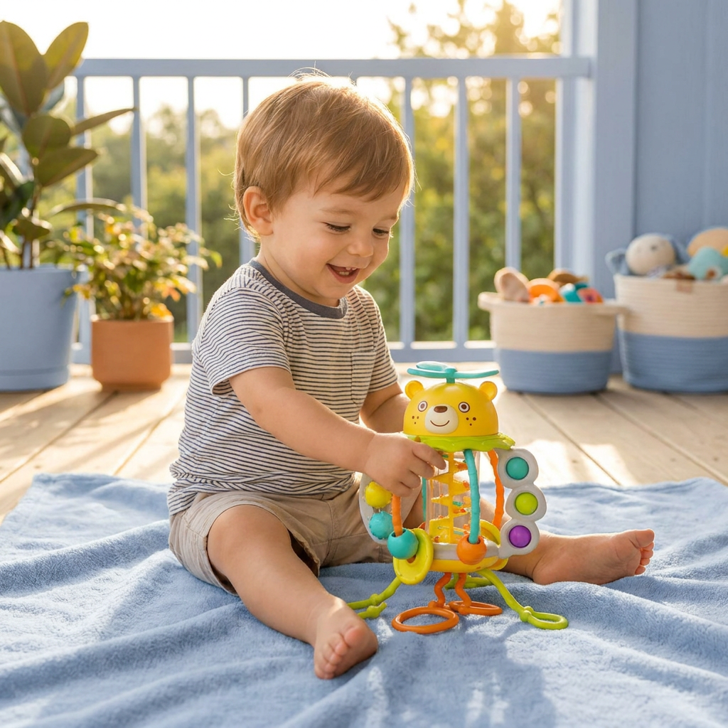 Pull-Along Baby Rattle – Cute Educational Toy for Early Development