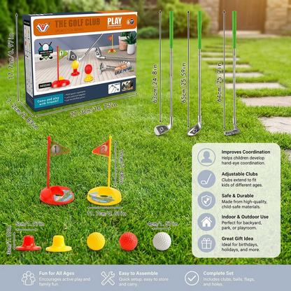 Kids Golf Set with Adjustable Clubs – Perfect for Backyard Play