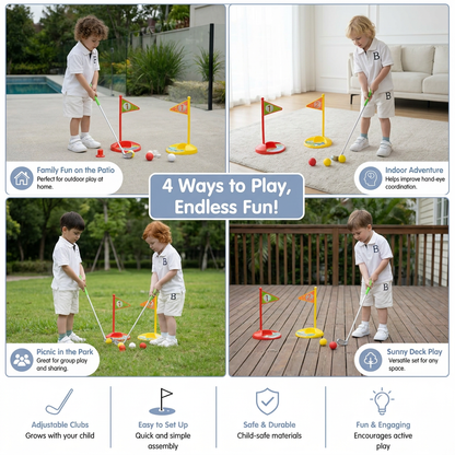 Kids Golf Set with Adjustable Clubs – Perfect for Backyard Play