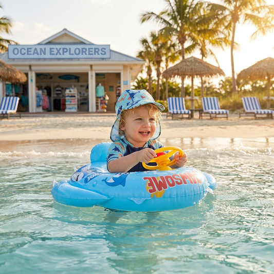 Baby Shark Pool Float with Steering Wheel for Toddlers